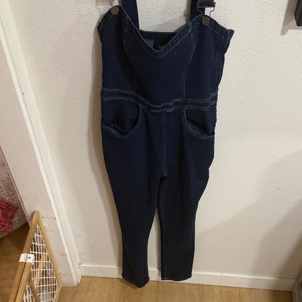 Collectif Dark Blue Denim Jumpsuit